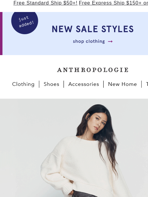 anthropologie newsletter: NEW styles just added to sale