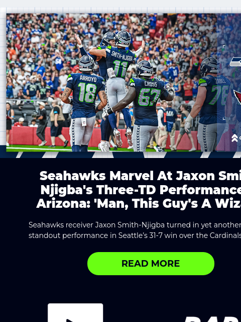 seahawksemail newsletter: Seahawks Marvel at JSN's Performance in Arizona