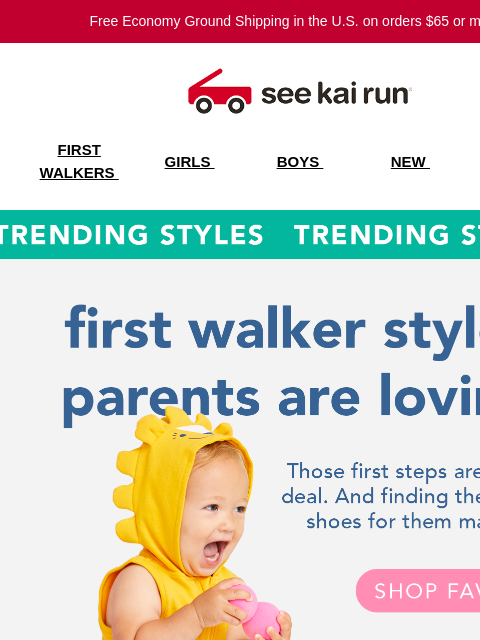 seekairun newsletter: Trending Styles for First Steps ✨