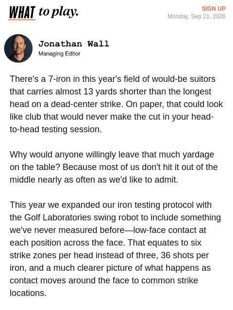 golfdigest newsletter: Distance didn’t win this iron test