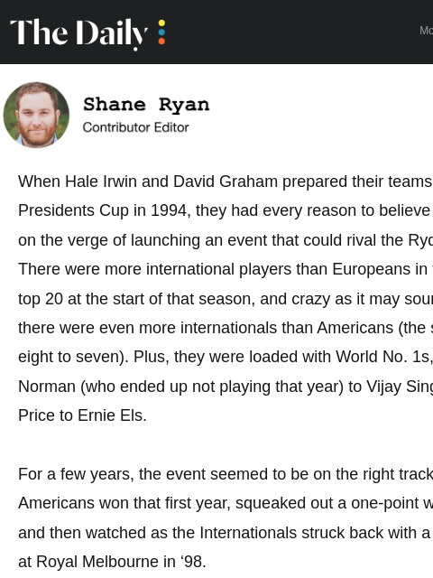 golfdigest newsletter: The original Presidents Cup captains thought this ...