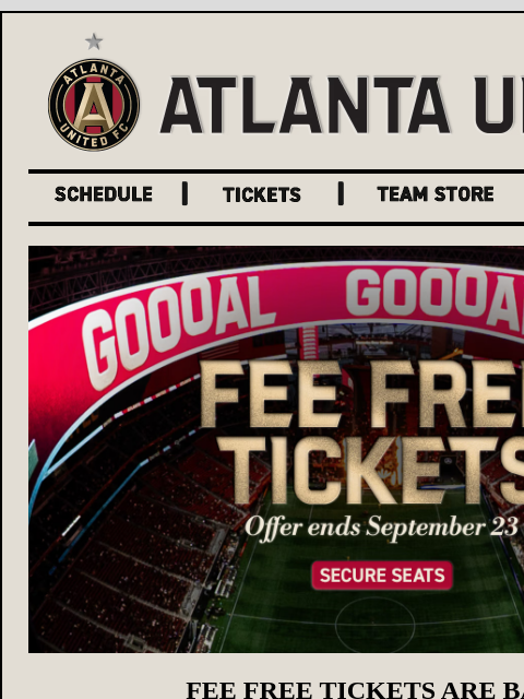 atlutd newsletter: Celebrate Saturday's Win with Fee Free Tickets