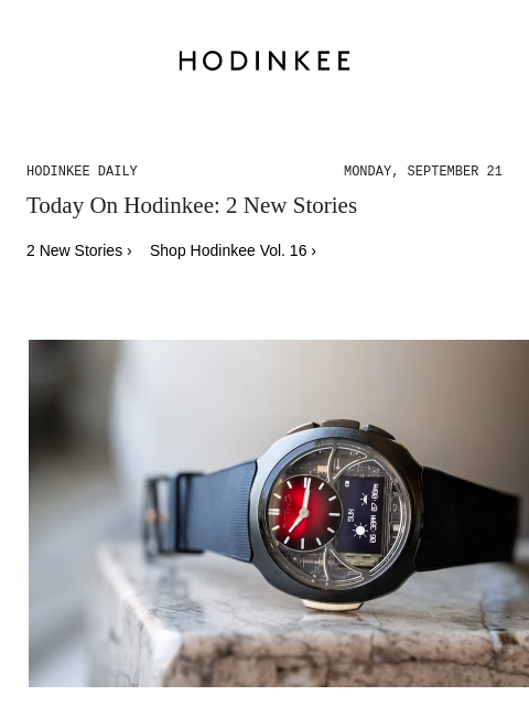 hodinkee newsletter: Hodinkee Daily | 09/21/2026