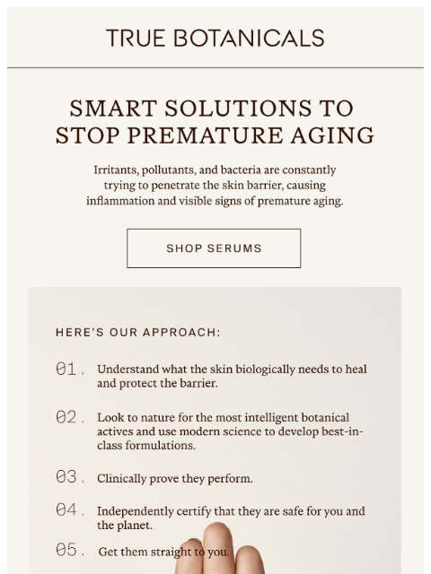 truebotanicals newsletter: Stop Premature Aging