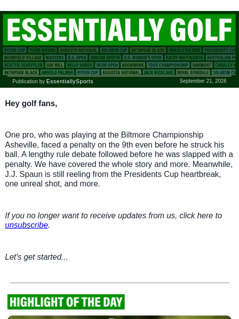 newsbreakexpress newsletter: Final-Round Mistake Costs Pro $40K