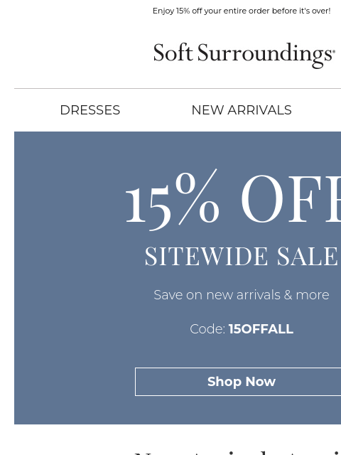 softsurroundings newsletter: Ends Today: Sitewide Savings