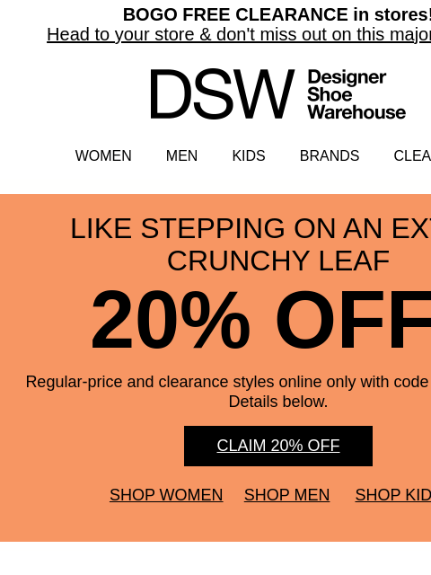 dsw newsletter: Get 20% Off NOW!