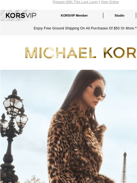 Prepare With This Luxe Layer | View Online KORSVIP KORSVIP Member Studio Points: 100 Enjoy Free Ground Shipping On All Purchases Of $50 Or More.** MICHAEL KORS TRENCH LESSONS Embrace luxury that's