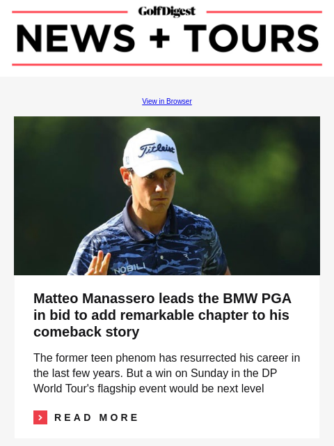 Promising Australian Jeffrey Guan struck in the eye by errant shot, suffers multiple fractures to the eye socket GolfDigest View in Browser Matteo Manassero Matteo Manassero leads the BMW PGA in bid to