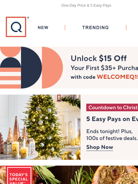 One-Day Price & 5 Easy Pays QVC New TRENDING DEALS Unlock $15 off Your First Purchase Countdown to Christmas header Limitless AutoBoost 3-in-1 Jump Starter, Power Bank & Light Limitless