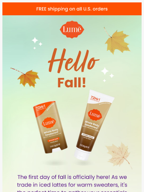 lumedeodorant newsletter: 🍁 Cozy season is HERE!