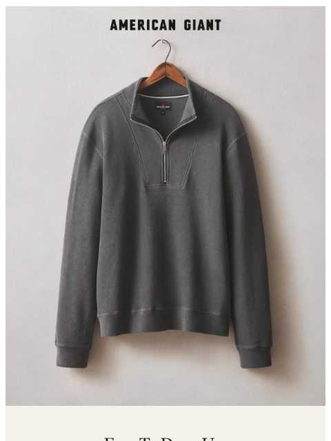 american-giant newsletter: Two New Ways to Half Zip