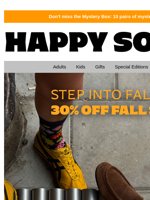 happysocks newsletter: Final Call for Fall Savings – 30% Off 🍂