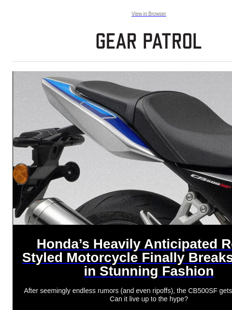 gearpatrol newsletter: Honda Most-Hyped New Motorcycle Is Here