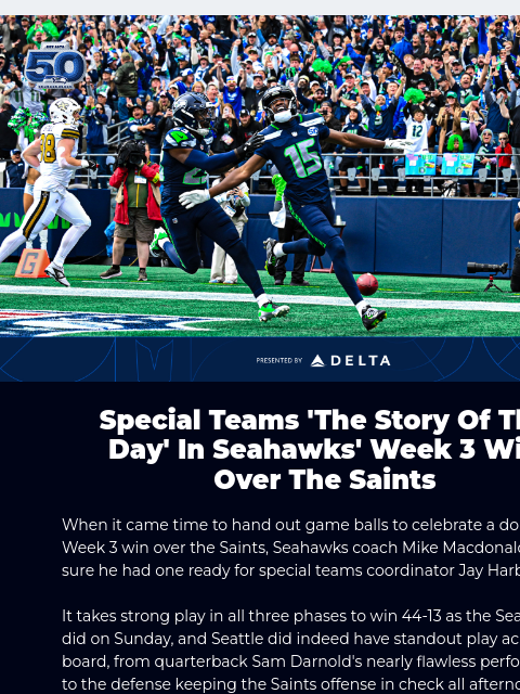 seahawksemail newsletter: Big Plays On Special Teams Lead To A Dominant Win ...