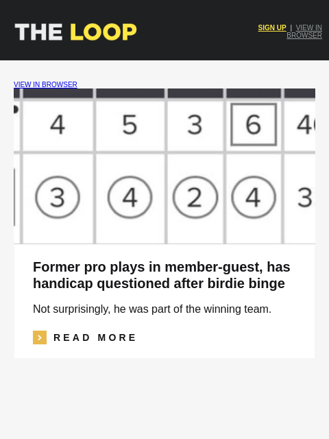 golfdigest newsletter: Former pro plays in member-guest, Ryder Cup trash ...