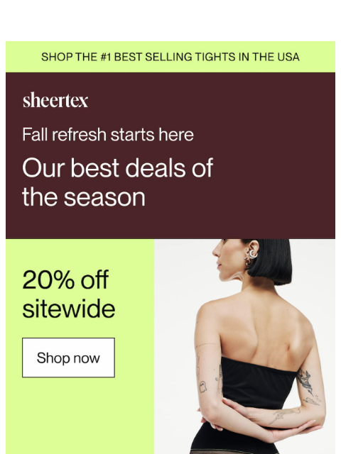sheertex newsletter: 20% OFF SITEWIDE