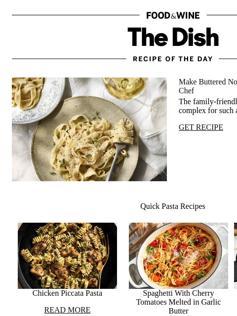 foodandwine newsletter: Pasta in Bianco