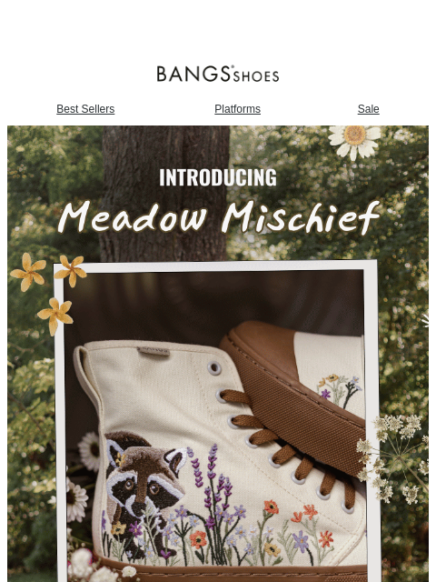 bangsshoes newsletter: [New] Meadow Mischief 🦝🌼