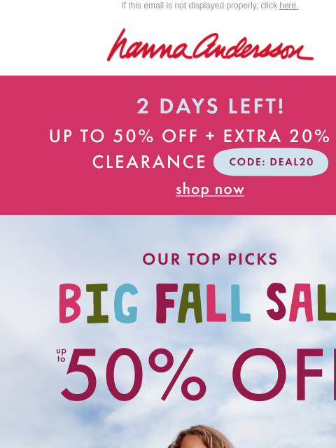 hannaandersson newsletter: Our Top Picks: Up To 50% Off 🍂