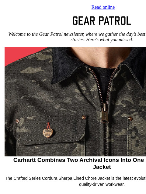 gearpatrol newsletter: Carhartt Blends Two Archival Icons into One Jacket