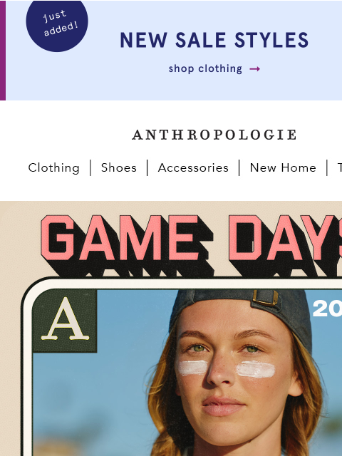 anthropologie newsletter: Your next game day outfit's here 🏈