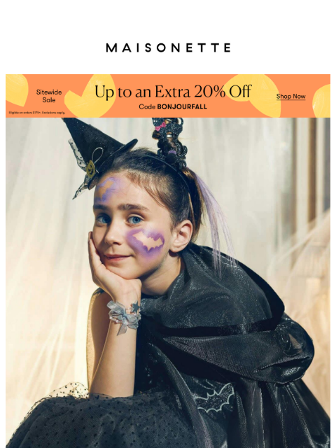 maisonette newsletter: Everything They Need for Halloween | Extra 20% Off