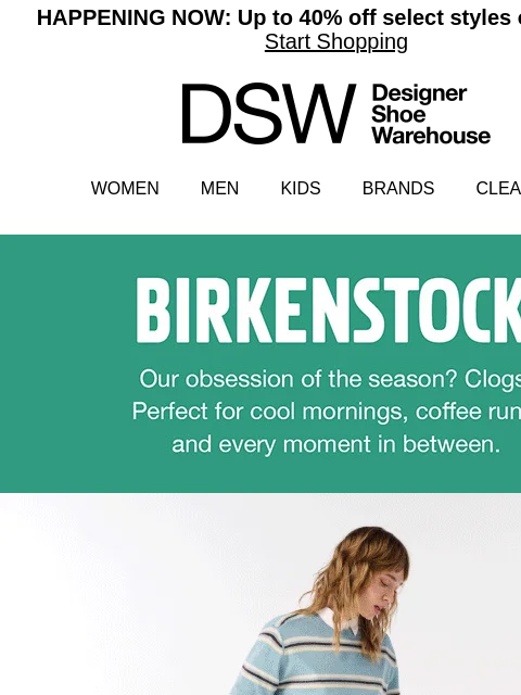 dsw newsletter: Fall favorite: Birkenstock clogs 🍃