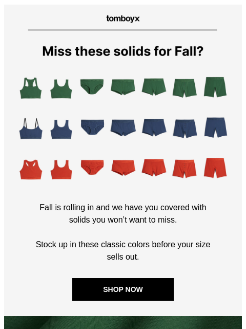 tomboyx newsletter: Didn’t see these? Let us do you a solid
