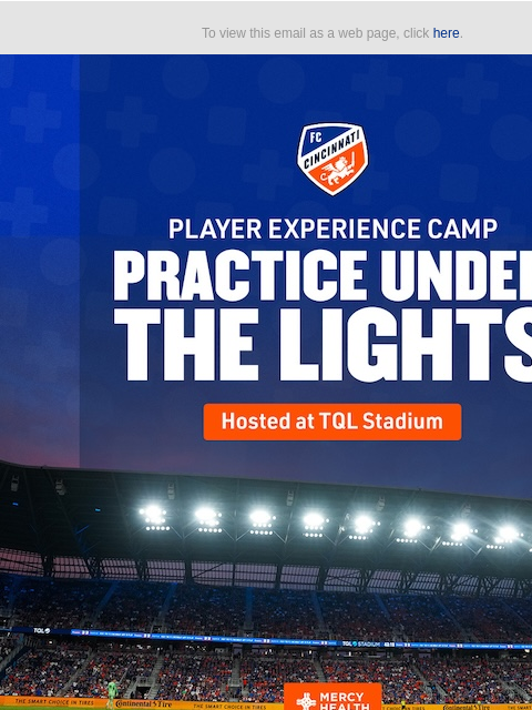 fccincinnati newsletter: Player Experience Camp 🏟️ Don't miss out!