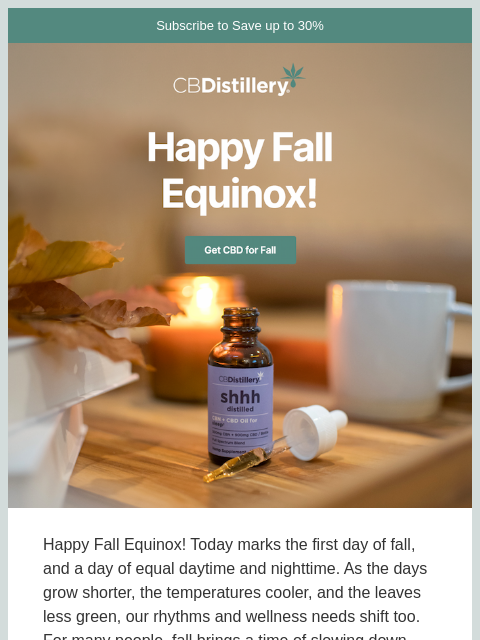 thecbdistillery newsletter: Happy Fall Equinox!