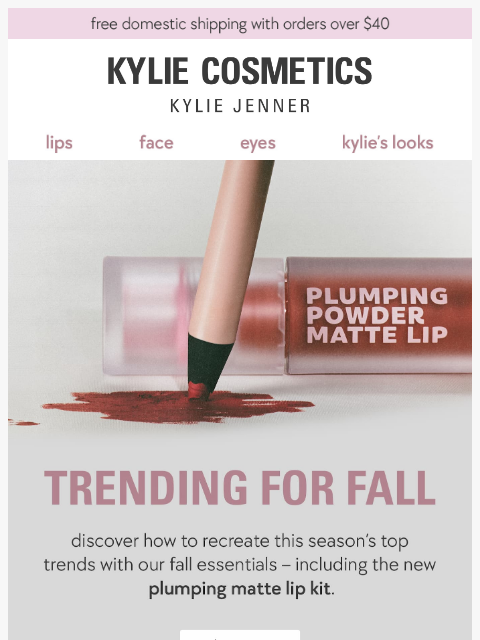 kyliecosmetics newsletter: fall beauty inspo 🤎