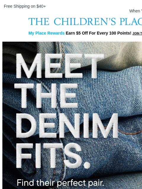 childrensplace newsletter: Welcome to the jean scene!