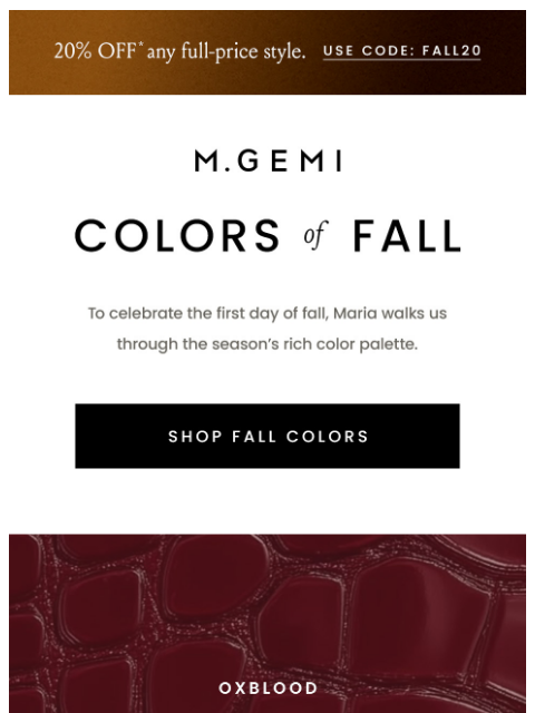 mgemi newsletter: Maria Talks The Fall Color Palette