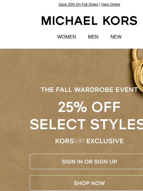 michaelkorsmail newsletter: 100+ New Styles Added To Your KORSVIP Offer