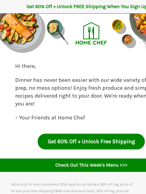 homechef newsletter: Order Home Chef now, coast through next week