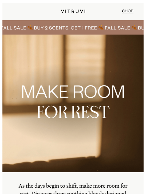 vitruvi newsletter: Scents for Slowing Down: Buy 2, Get 1 Free 🧘‍♀️