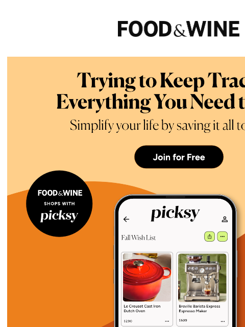 foodandwine newsletter: The *Free* Way to Organize Your Fall Shopping