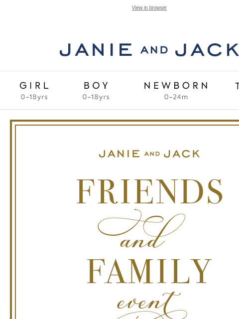 Use code JJFRIENDS2024 View in browser Stores Janie and Jack Girl Boy Newborn Tween Janie and Jack Girl Boy Newborn Tween We Think You'll Love These Girl Boy Newborn Girl Newborn Boy Accessories