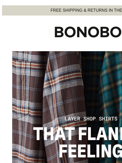 bonobos newsletter: It’s Flannel Time