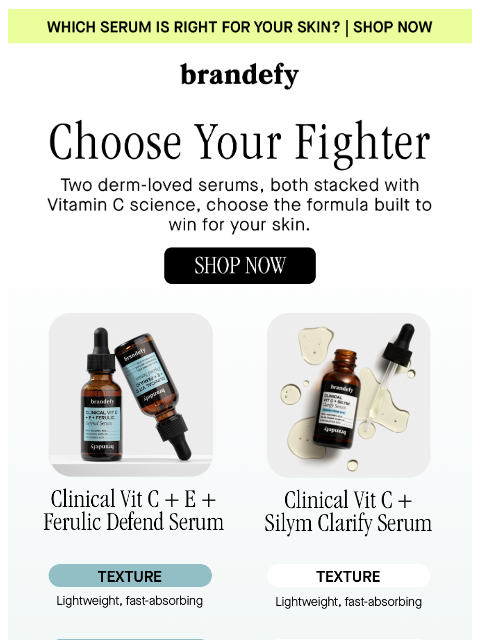 brandefyskin newsletter: Which Vit C is right for you?