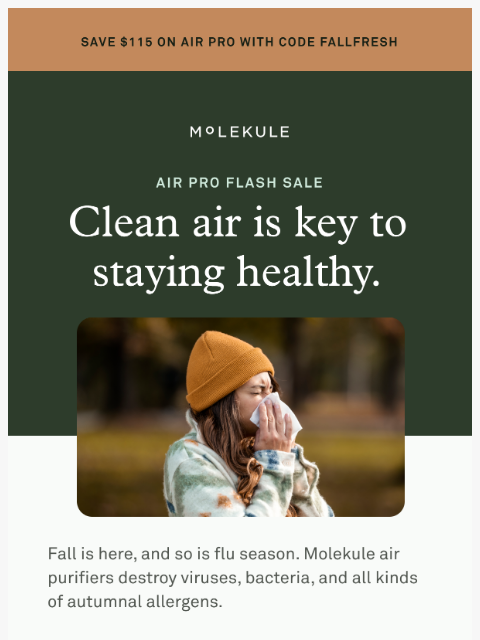 molekule newsletter: 🍁 Fall flash sale on Air Pro 🍁