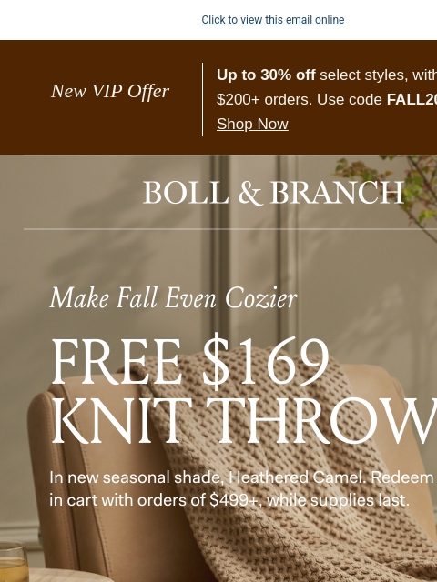bollandbranch newsletter: Our FREE $169 Throw could be yours