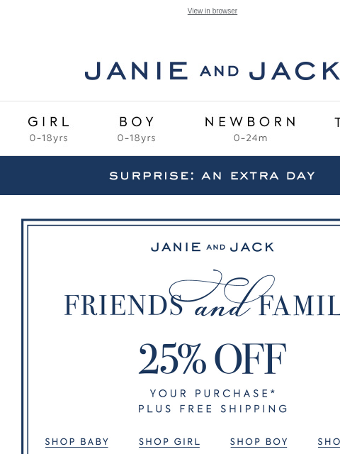 janieandjack newsletter: Friends & Family is back (but not for long)