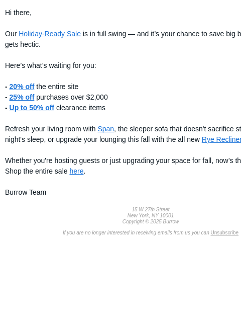 burrow newsletter: The Holiday-Ready Sale just got BIGGER