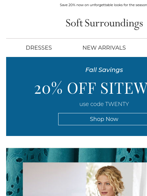 softsurroundings newsletter: Dresses with Distinctive Style