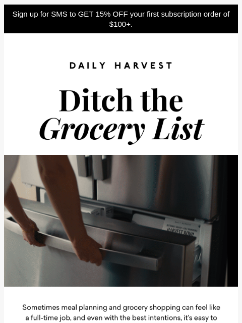 daily-harvest newsletter: Grocery shopping? Handled ✅