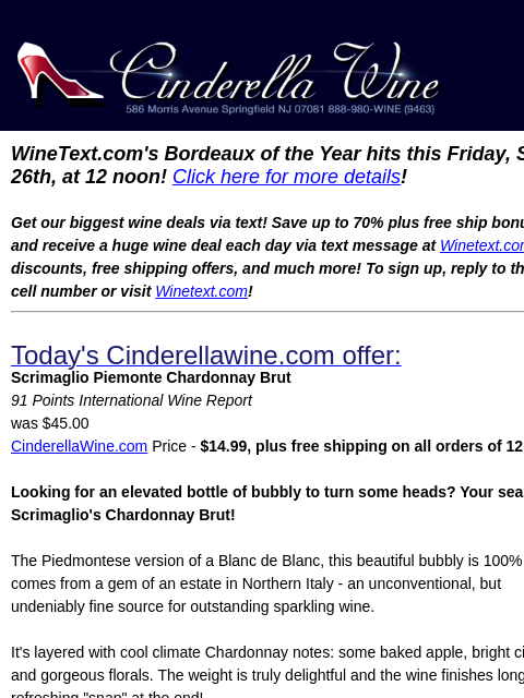 winelibrary newsletter: Scrimaglio Piemonte Chardonnay Brut (91 IWR)  Free...