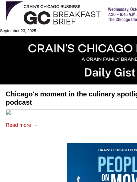 crainalerts newsletter: Chicago's moment in the culinary spotlight: Crain'...