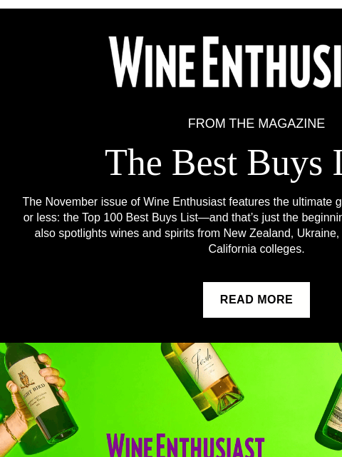 wineenthusiast newsletter: Top 100 Best Wines under $20